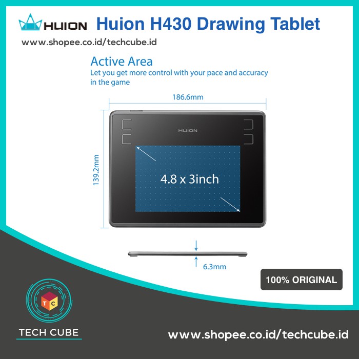 Huion H430P Graphic Drawing Tablet Design Signature OSU! Tablet Gambar Design Alternatif H420 H430-3