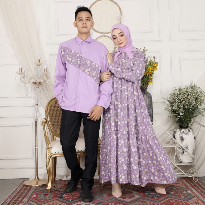 baju muslim couple kondangan pengajian keluarga dllpasangan mewah kekinian Bahan Corneli Glitter wor