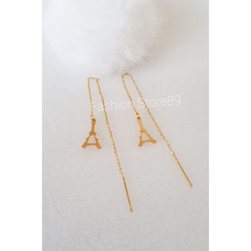 Ready Anting Jurai Paris Rantai Panjang titanium gold Antikarat selamanya fashion impor paris