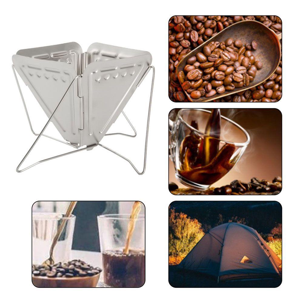 [Elegan] Coffee Drip Rack Portable Lipat Aksesoris Alat Luar Ruangan Camping Reusable Dripper Coffee Ground Funnel Filter Cup