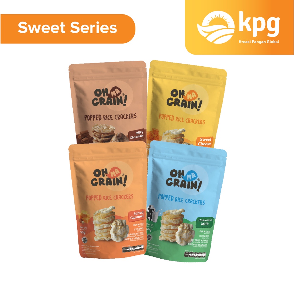 

Oh Ma Grain Organic Rice Crackers 50g ( Sweet Series ) Kreker Beras Gluten Free