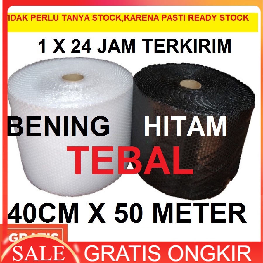 

Bubble Wrap Hitam dan bening 31Cm x 50Meter PROMO SHOPEE