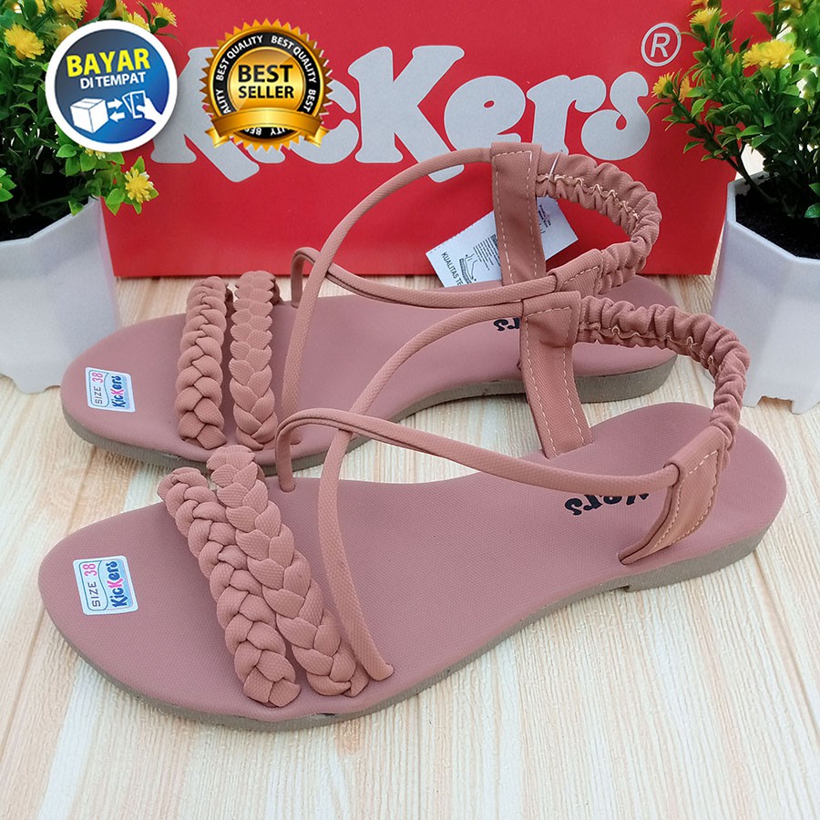 PROMO 4.4 MEGA SALE !! SANDAL WANITA SLIP ON LED MURAH SOL TREPES LENTUR NYAMAN DI KAKI / SAKIPO