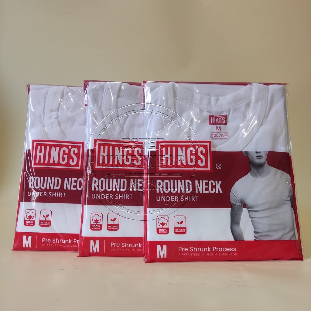 Hings Kaos Oblong Pria O-Neck H 8606 Putih Isi 1Pcs/Pack