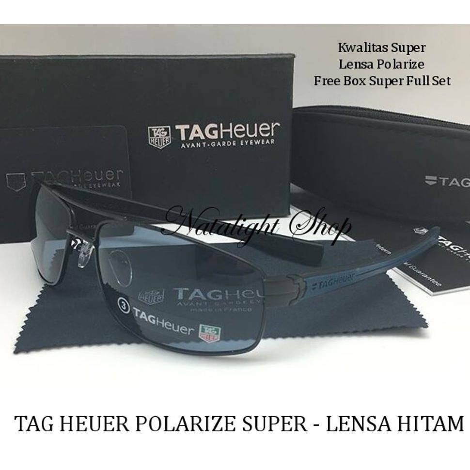 PREMIUM KACA MATA TAG HEUER POLARIZE SUPER LENSA HITAM DISKON