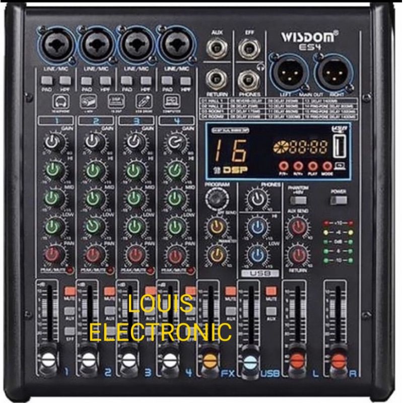 Mixer Audio WISDOM ES4 4 Channel ORIGINAL Mixer Professional WISDOM ES 4