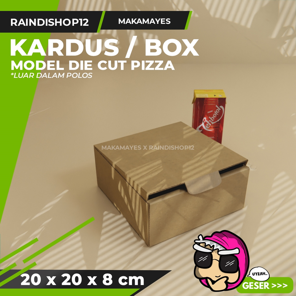 

(MIN 10 PCS) BOX 20 X 20 X 8 CM KARDUS DIE CUT PIZZA KEMASAN PACKAGING KADO