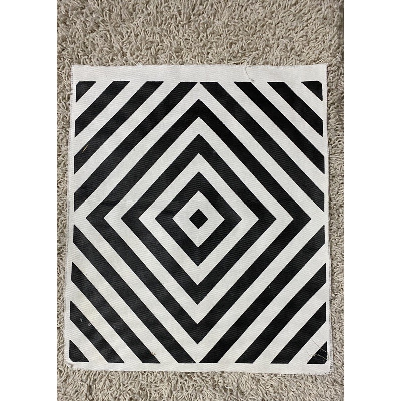 kain perca kanvas motif garis hitam putih