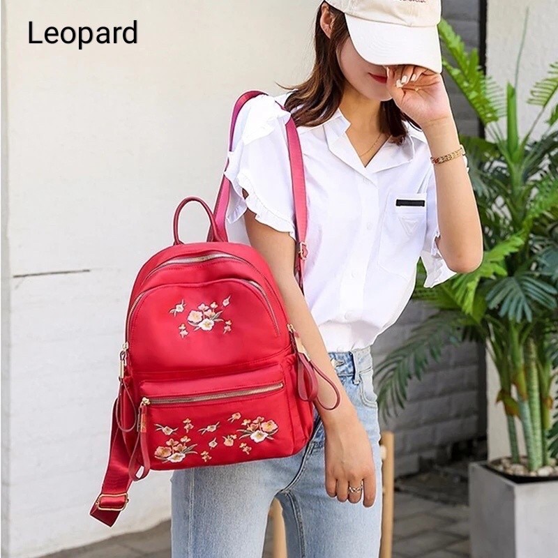 tas ransel wanita bordir bunga backpack wanita flowery tas bordir tas kulit tas batam stylish bag