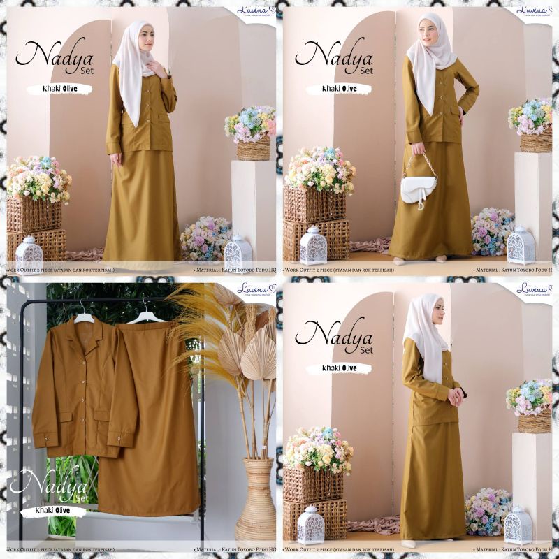 Seragam Dinas Khaki Pns Wanita Rok A line Busui Nadya Set By Luvena Seragam Pemda khaki Wanita Busui