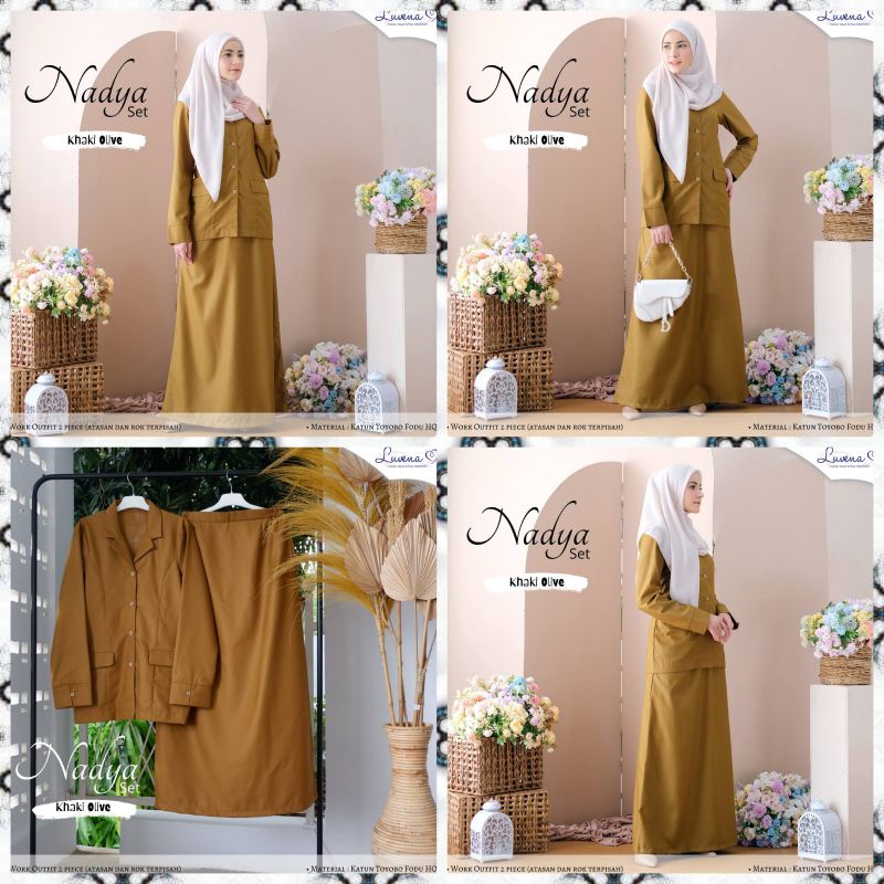 Seragam Dinas Khaki Pns Wanita Rok A line Busui Nadya Set By Luvena Seragam Pemda khaki Wanita Rok B