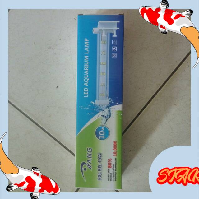 aquarium aquascape lampu led jepit 10 watt 10.000 kelvin ori