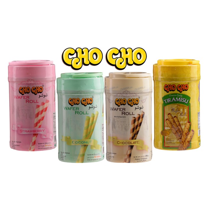 

CHO CHO WAFER STICK 260gram (COCONUT, CHOCOLATE, STRAWBERRY, TIRAMISU) /Centralbandung