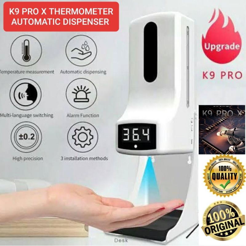 K9 PRO X THERMOGUN THERMOMETER INFRARED HANDSANITIZER TERMOMETER DISPENSER OTOMATIS 2 in 1