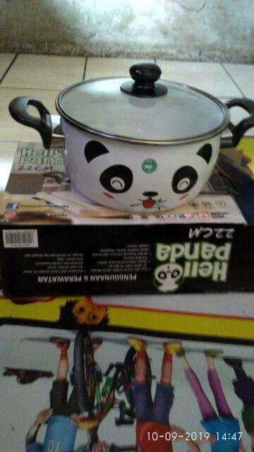 Maspion Hello Panda Panci Enamel 22 Cm
