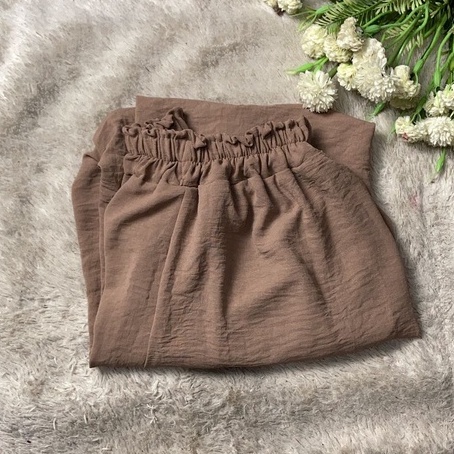CELANA KULOT CRINKLE PREMIUM / KULOT AIRFLOW / RUBY KULOT CRINKLE /CELANA SANATAI/CELANA TERBARU-cln ariflw latte