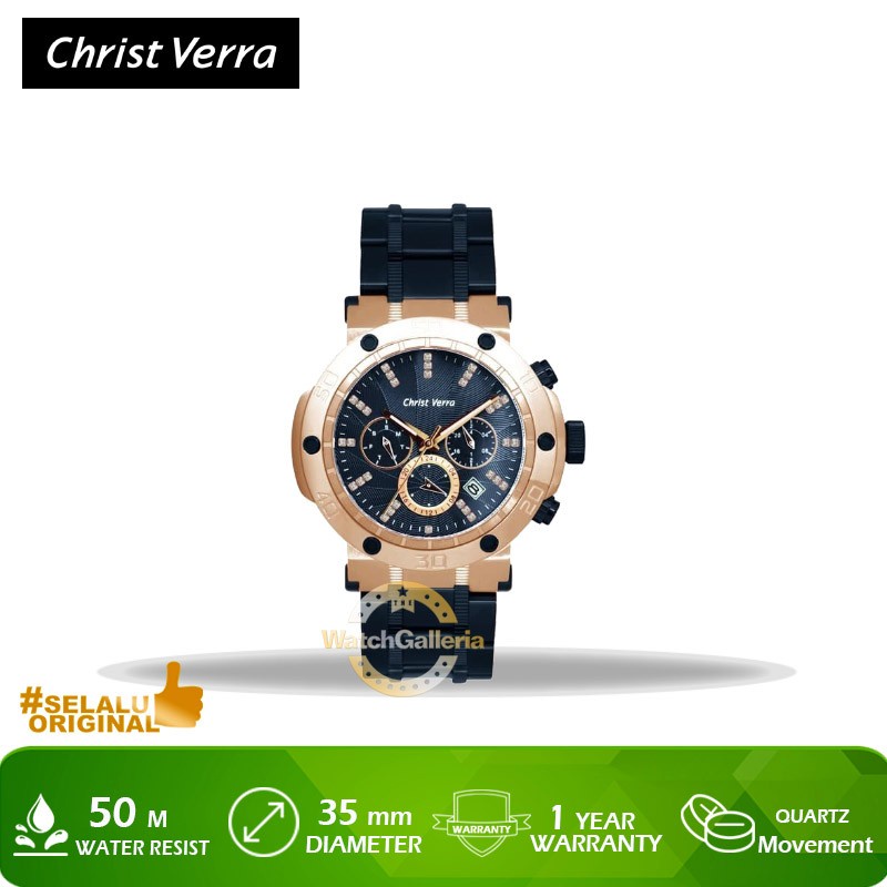 Jam Tangan Christ Verra CV 52283GD-1J BLU Original Murah