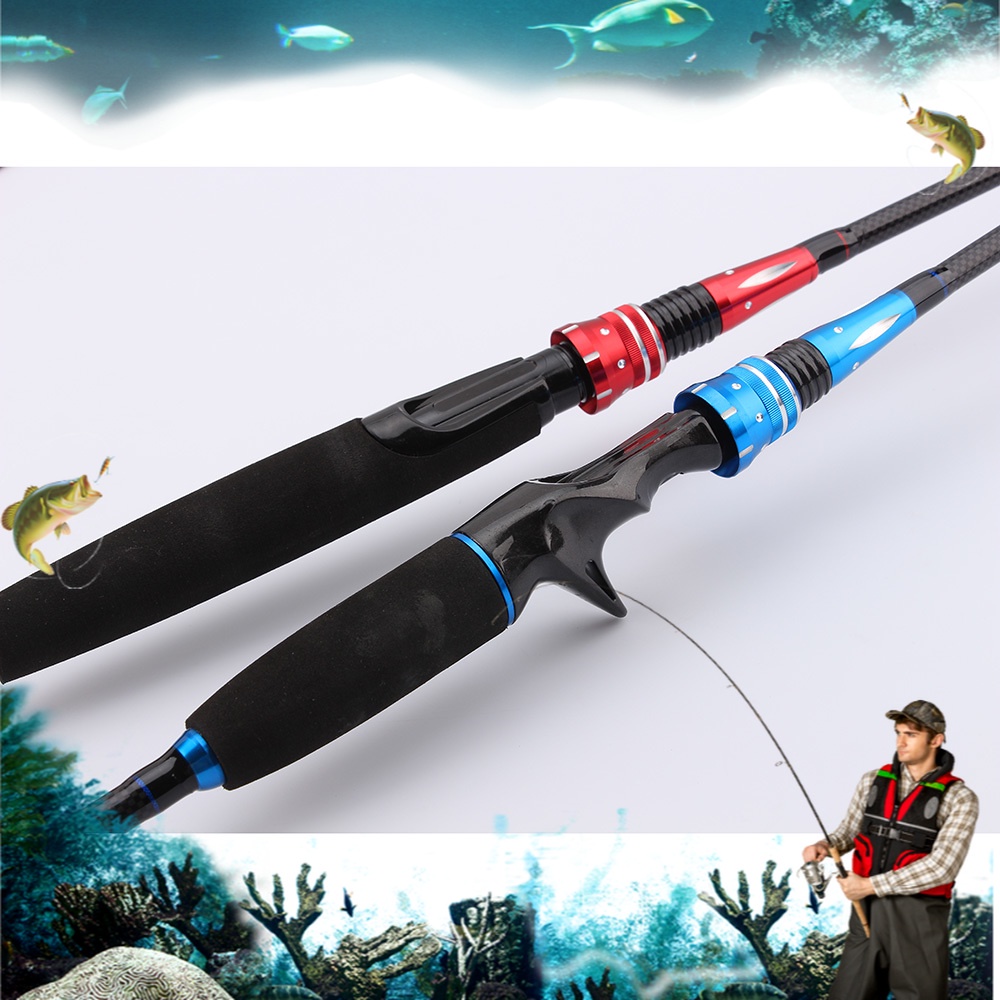 Joran Pancing Carbon Fiber 2 Segments 2.4M alat pancing stik pancing fiber joran pancing carbon jora