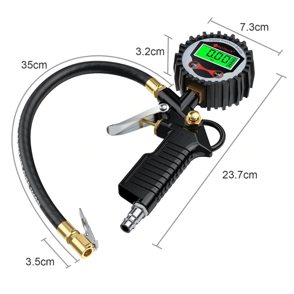 Neoteck Digital Tire Pressure Gauge Pembaca Tekanan Angin Ban LCD Display Pistol Style - DP-201