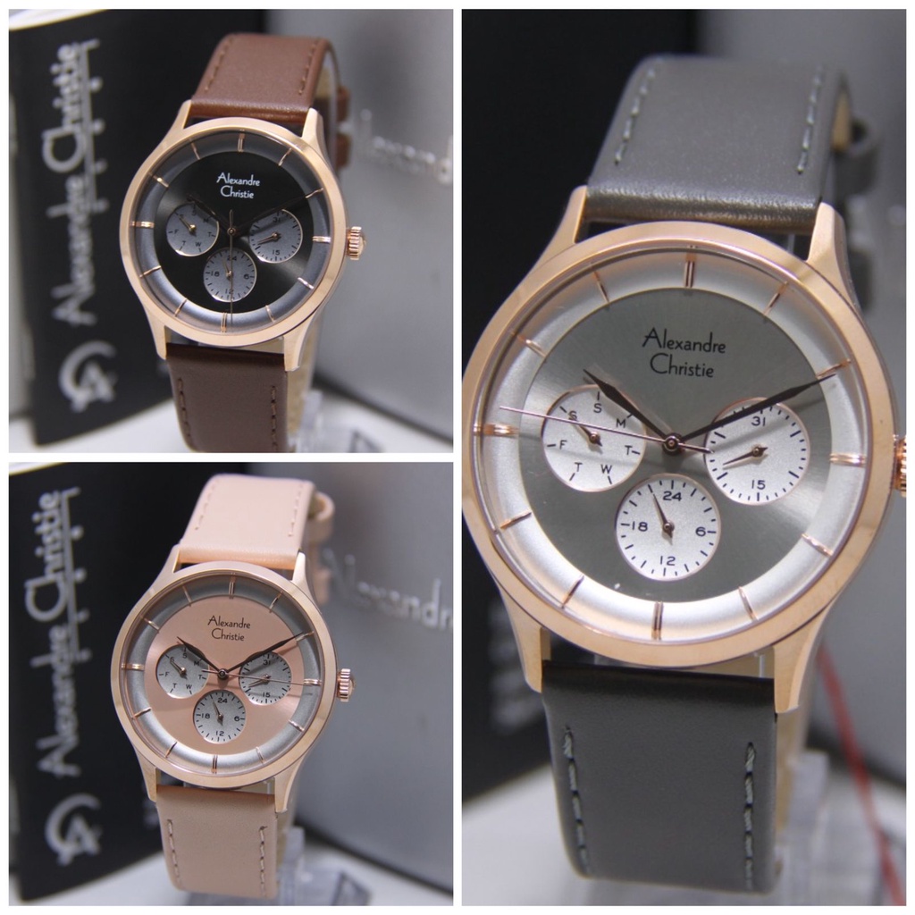 ALEXANDRE CHRISTIE 2868 WANITA ORIGINAL AC 2868 JAM TANGAN ARLOJI CEWEK TALI KULIT FASHION