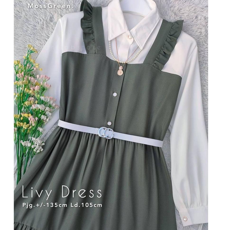 Baju Gamis WanitaLivy Dress Gamis Remaja Kekinian Korean Style Busui FREE BELT FRZ {NBL.02Jn22ž}