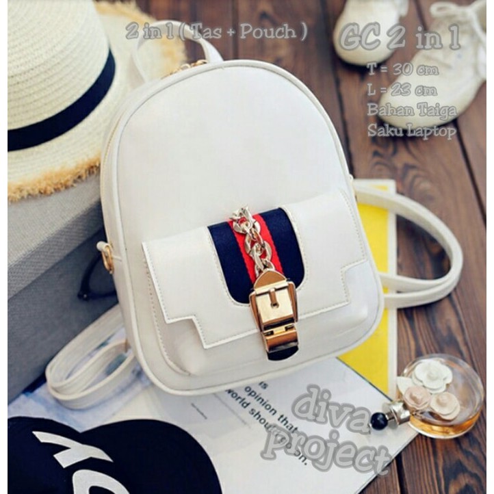 Backpack LV Rantai / Tas Ransel Wanita murah / Tas Wanita Gendong