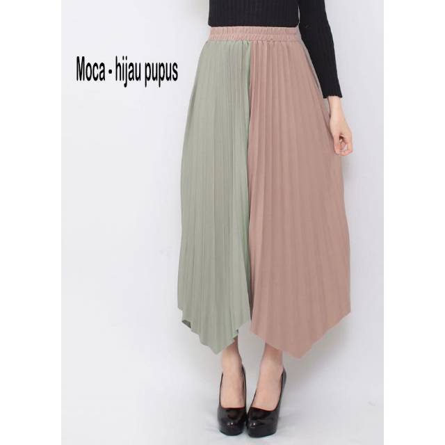 ROK PLISKET WANITA LANCIP COMBINASI WARNA// BAHAN HYGET SUPER PREMIUM