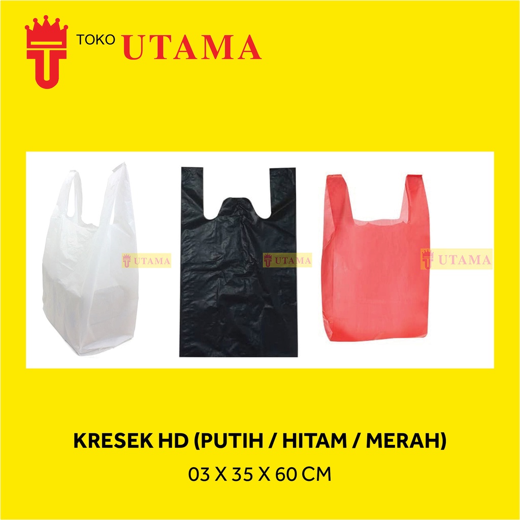 03 X 35 X 60 CM Kresek HD Hitam Putih Merah