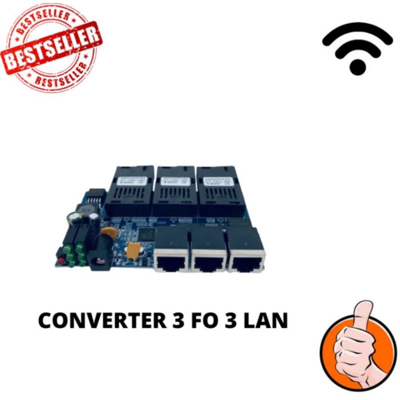 MEDIA CONVERTER 3 FO 3 LAN PCB ONLY