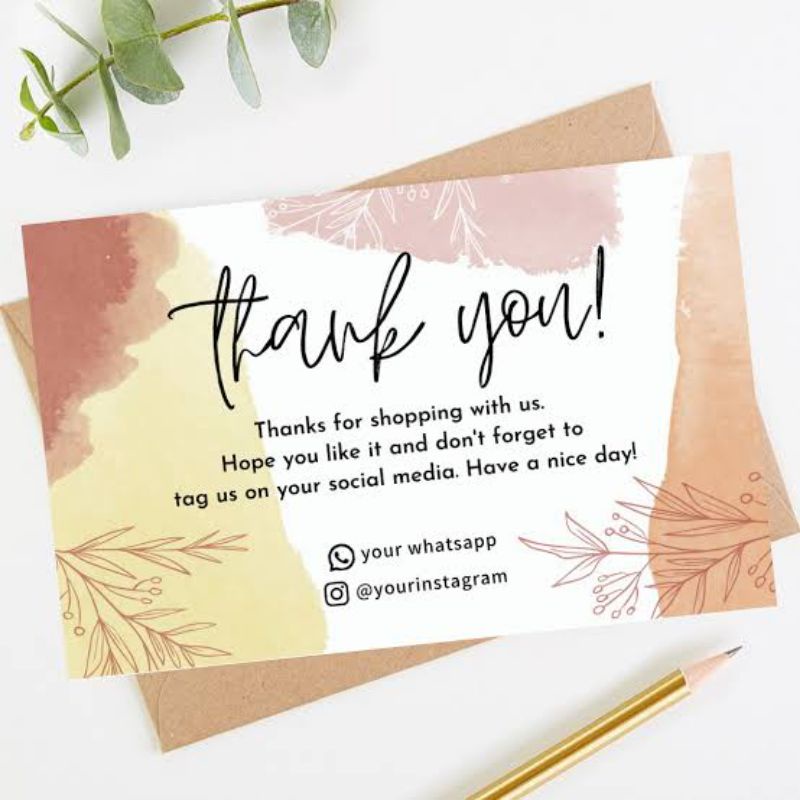 

thankyou card custom warna dan tulisan