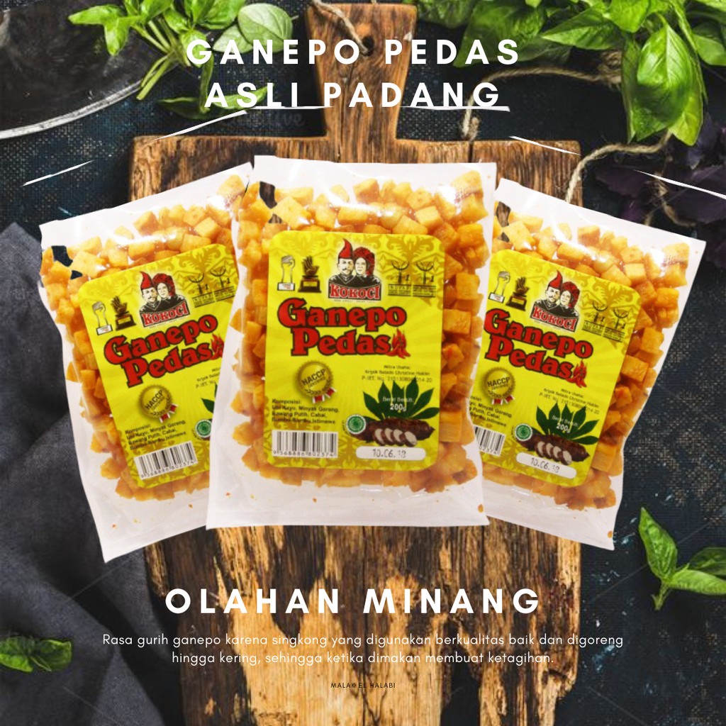 

Ganepo Pedas Kokoci Asli Padang/Keripik Cancang/Cemilan Padang/Cemilan 200gr