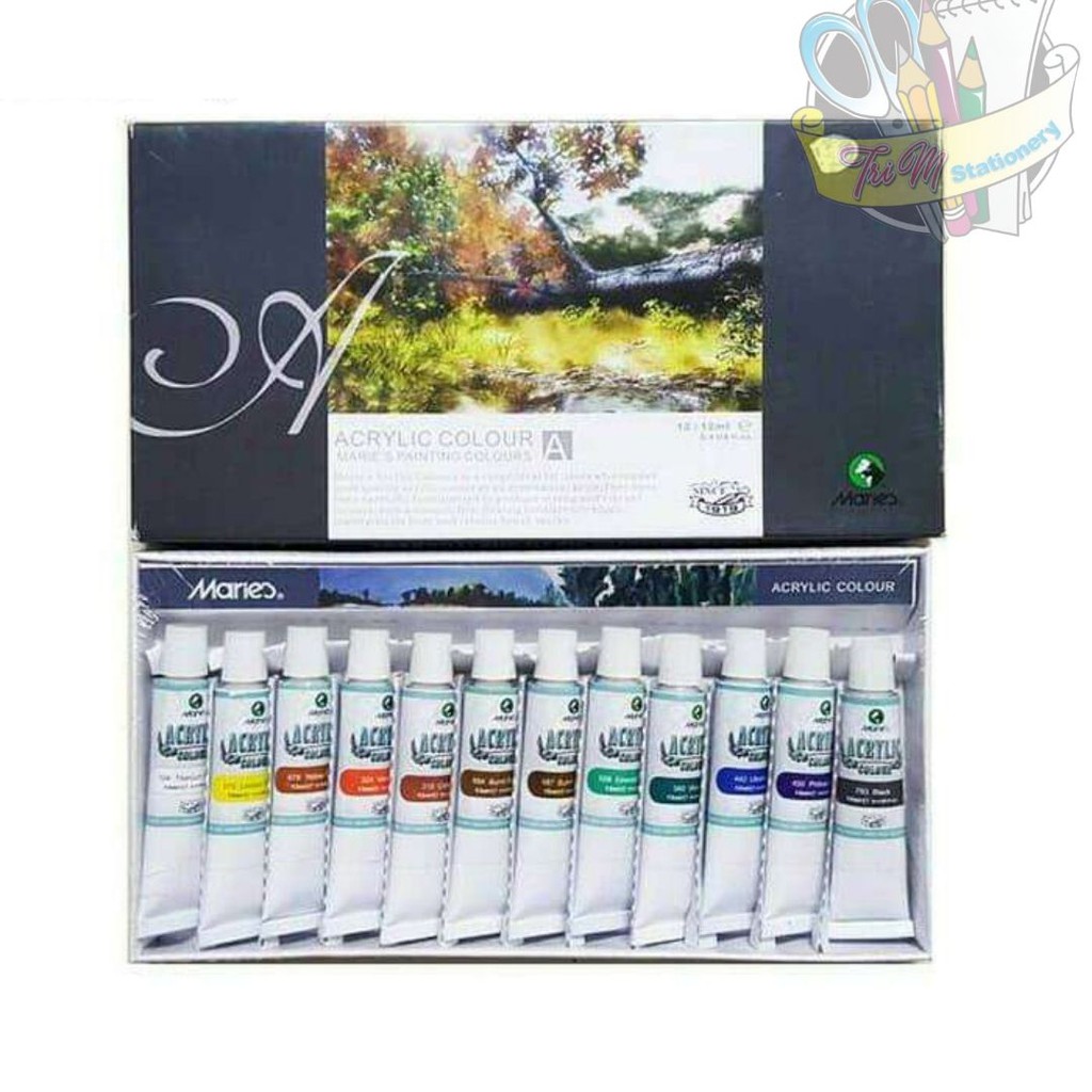 

Maries Acrylic Colour 12 Warna 12ml Cat Akrilik