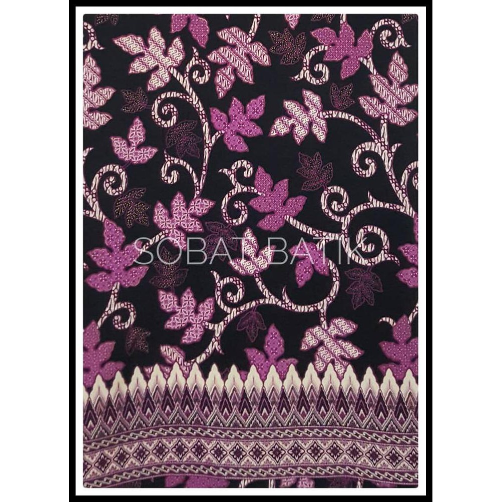Diskon Special Kain Batik Semi Sutra Motif 91132 Hitam Ungu