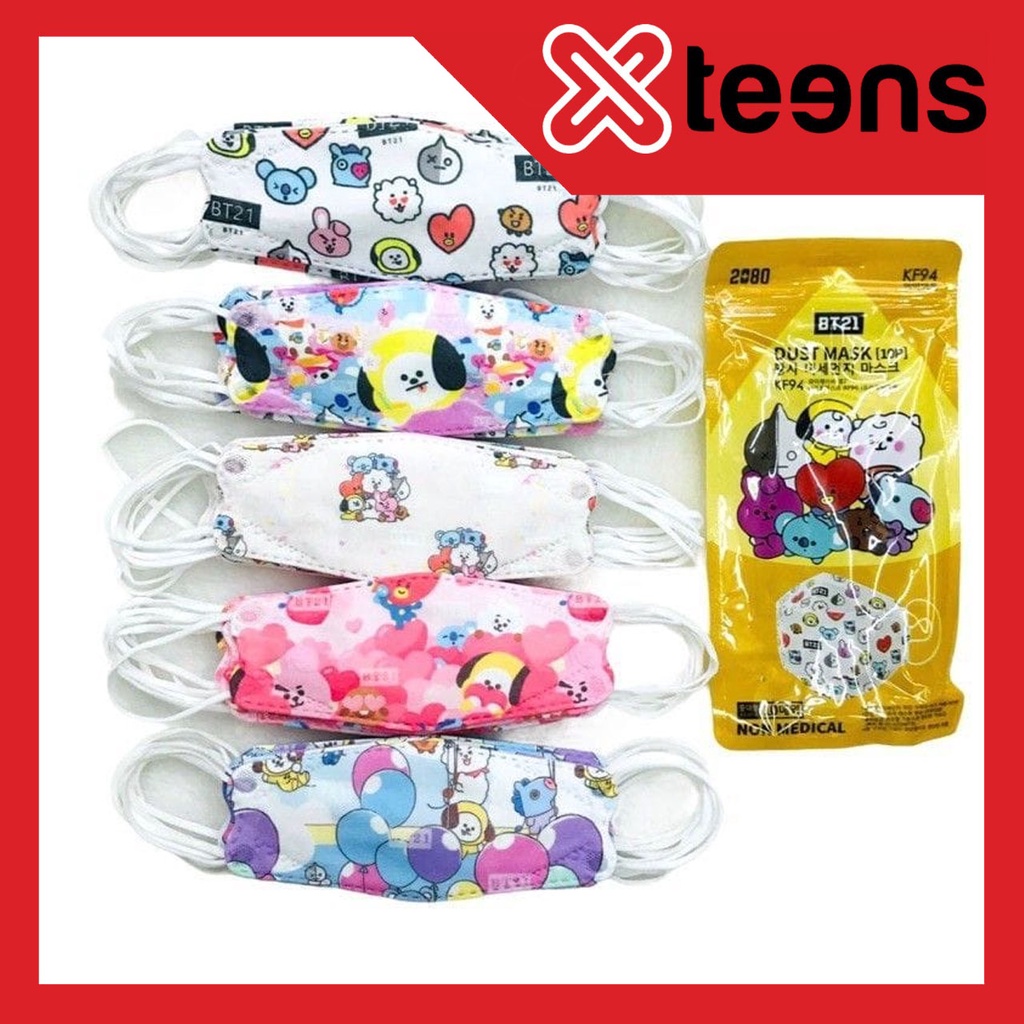 Masker KF94 Anak Cowok Cewek 4Ply Earloop Motif Karakter isi 10 pcs BT2