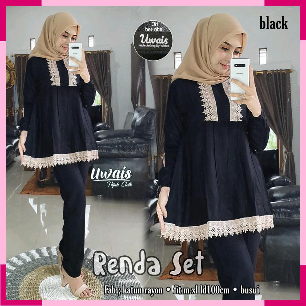 RENDA SET TUNIK + PANTS. FASHION MUSLIM WANITA. BY UWAIS