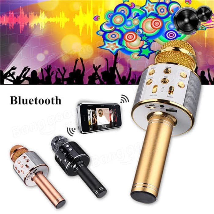 II59 WS858 MICROPHONE BLUETOOTH WSTER WS858 KARAOKE WIRELESS KTV