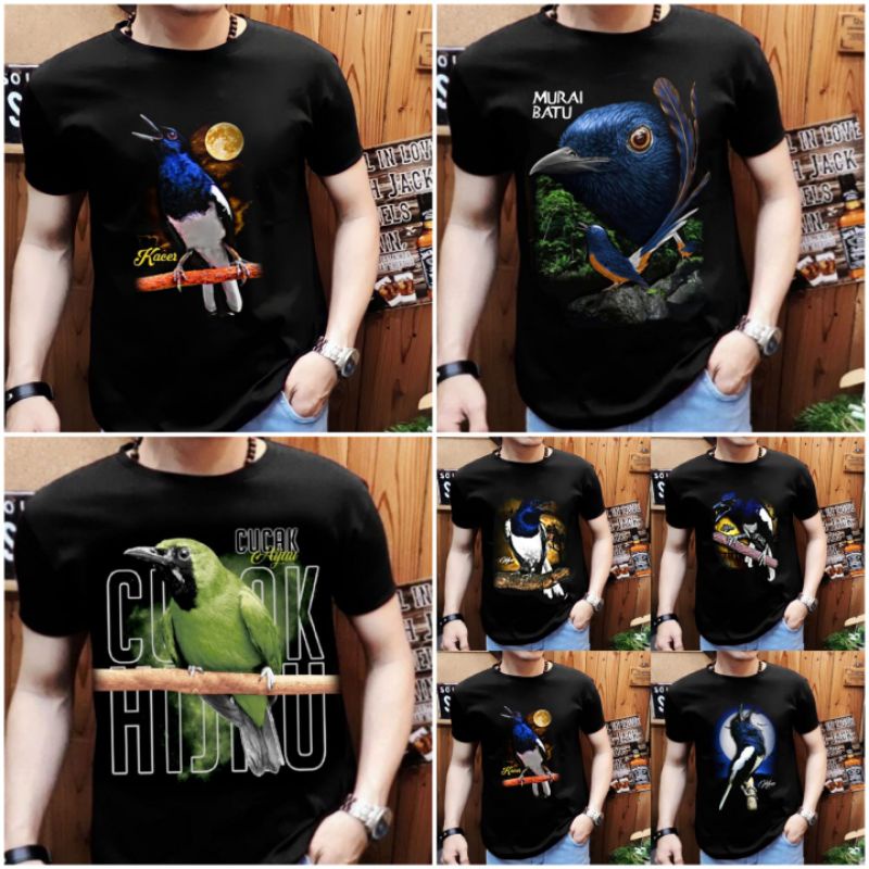 KAOS TSHIRT BURUNG KICAU MANIA KACER MURAI BATU CUCAK IJO MURAH