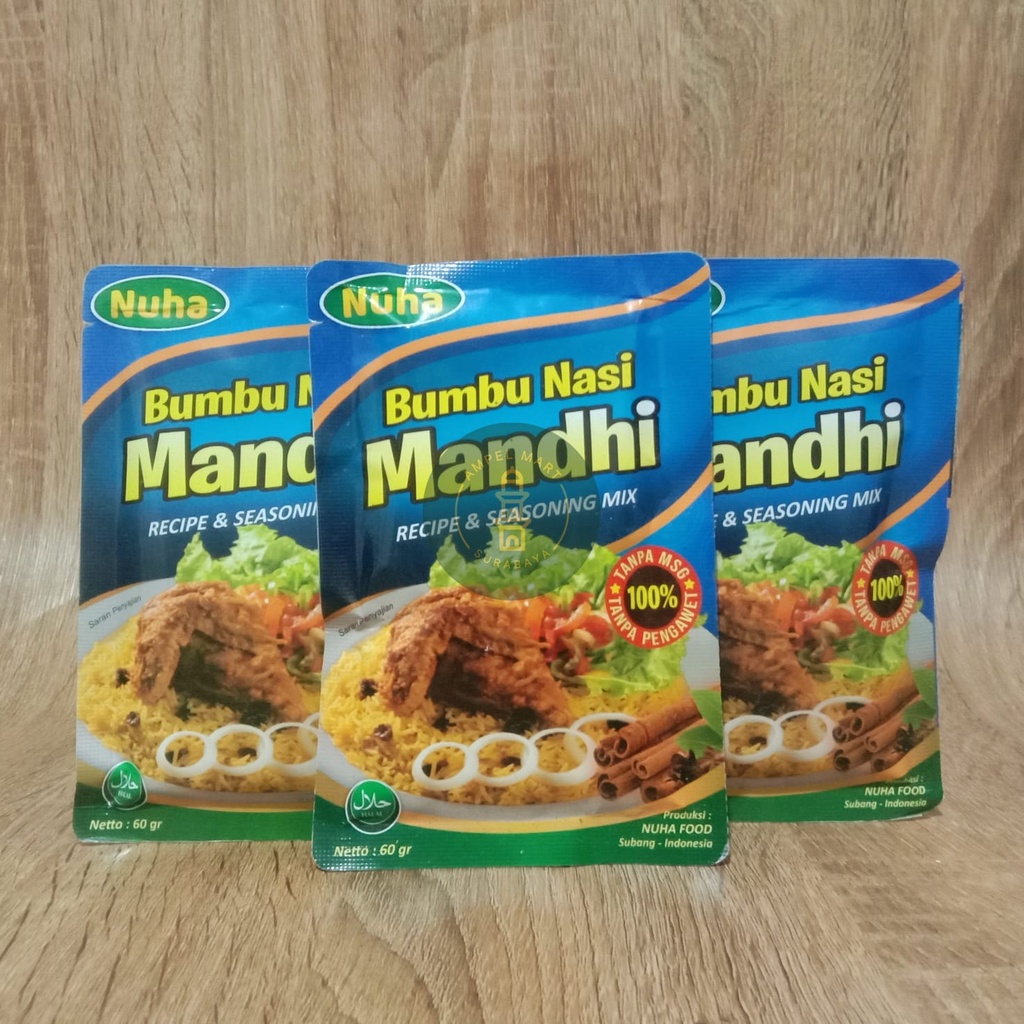 Bumbu Nasi MANDHI Instant Bumbu Nasi Mandhi Sachet ORIGINAL 100% NON MSG &amp; PENGAWET 60gr - NUHA FOOD