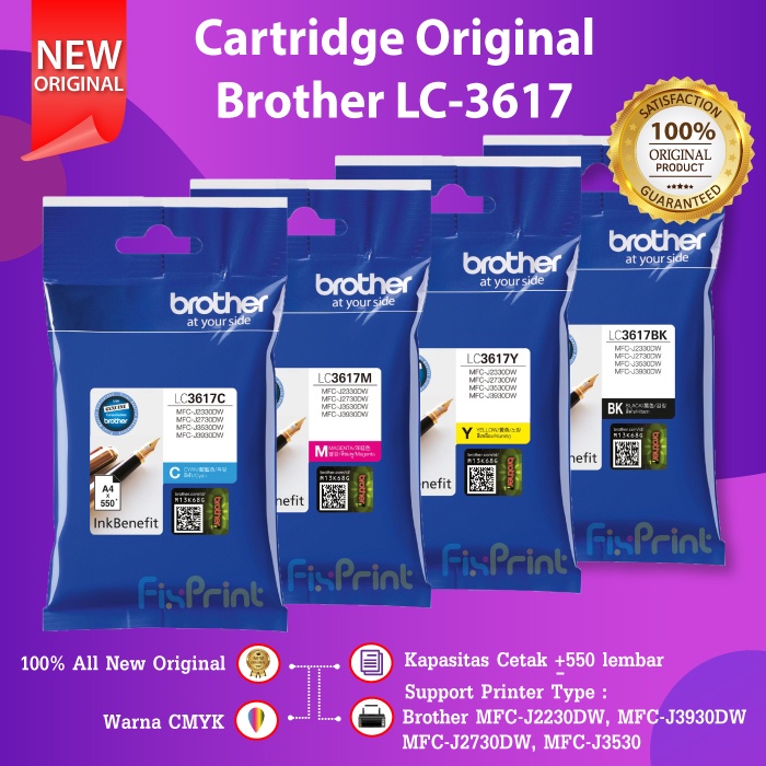 Compatible Cartridge Tinta LC3617 LC 3617 Brothr J3530DW J2230DW J2730DW