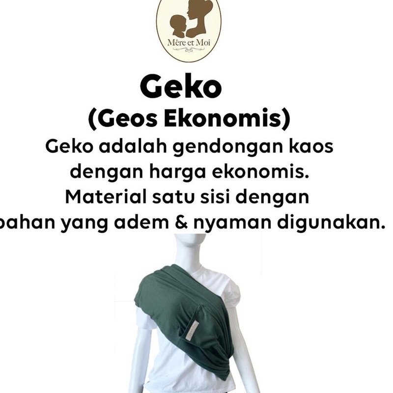 Gendongan Kaos GEKO Geos Ekonomis SOLID | by Mere et Moi