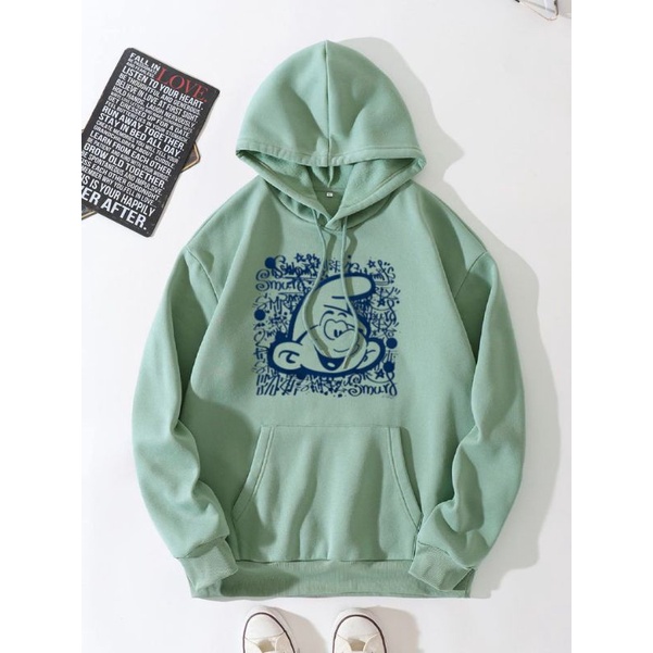 Hoodie pria Wanita smurfs Premium Quality Bahan Fleece Tebal Terbaru distro aesthetic