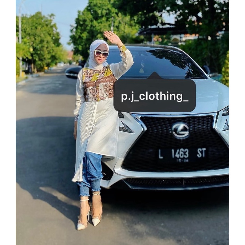 ATASAN WANITA MIDI DRESS TUNIK WANITA GAMIS MUSLIM KATUN TOYOBO PLISKET NINA BY PIPIK JULIANA