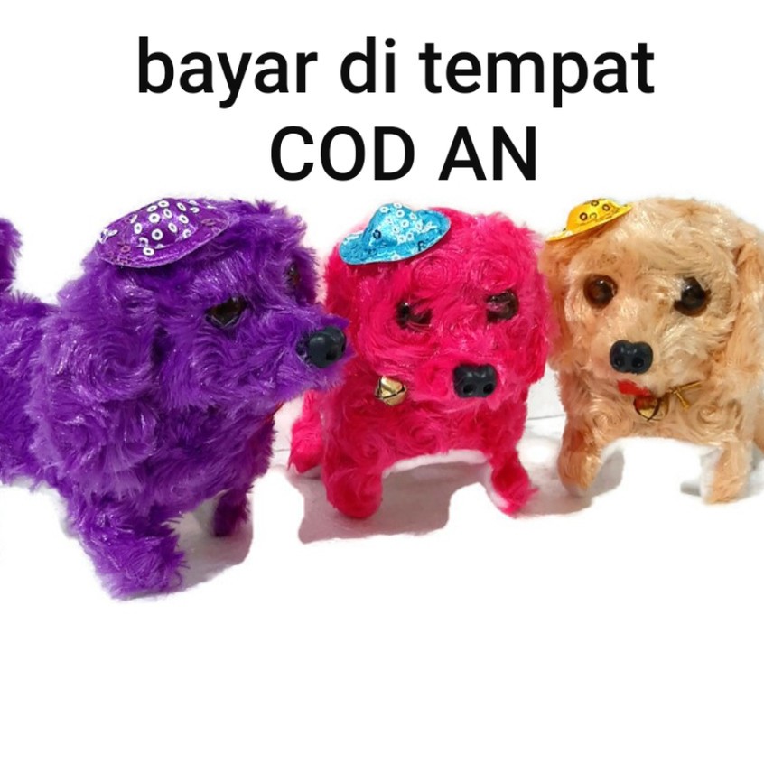 Mainan Boneka Anjing Lucu Lovely Berjalan Dan Bersuara Mata Menyala