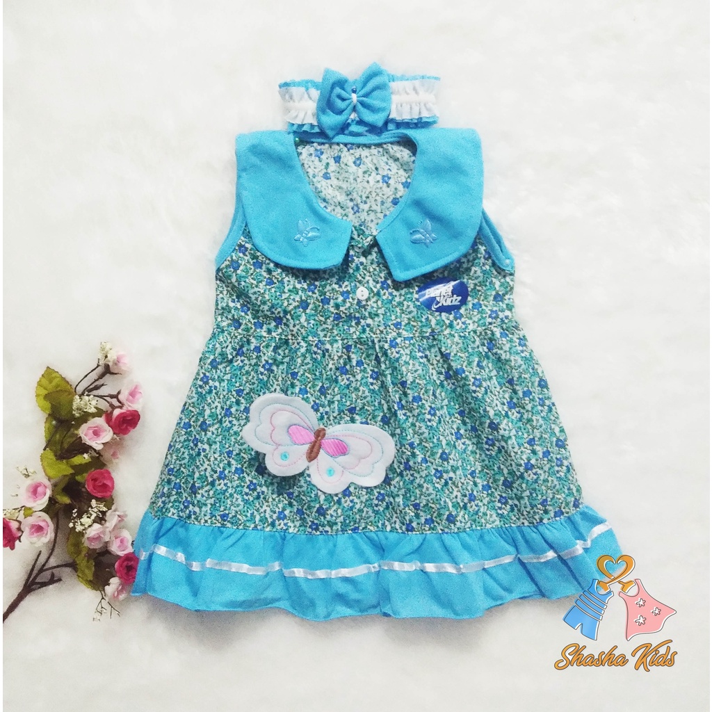 [S-027] Baju Bayi Perempuan/Dress Bayi Kualitas Planet kids motif kupu 0-6bln