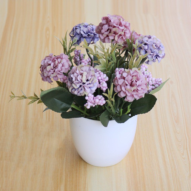 BUNGA POT HIAS BUNGA DANDELION SET POT BUNGA ARTIFISIAL IMPORT BP8816-Ungu