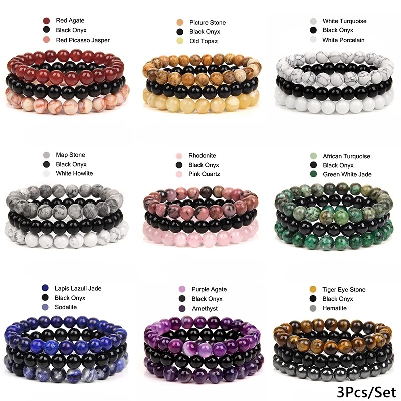 Gelang Mineral Alami Ukuran 8mm Untuk Pria Dan Wanita