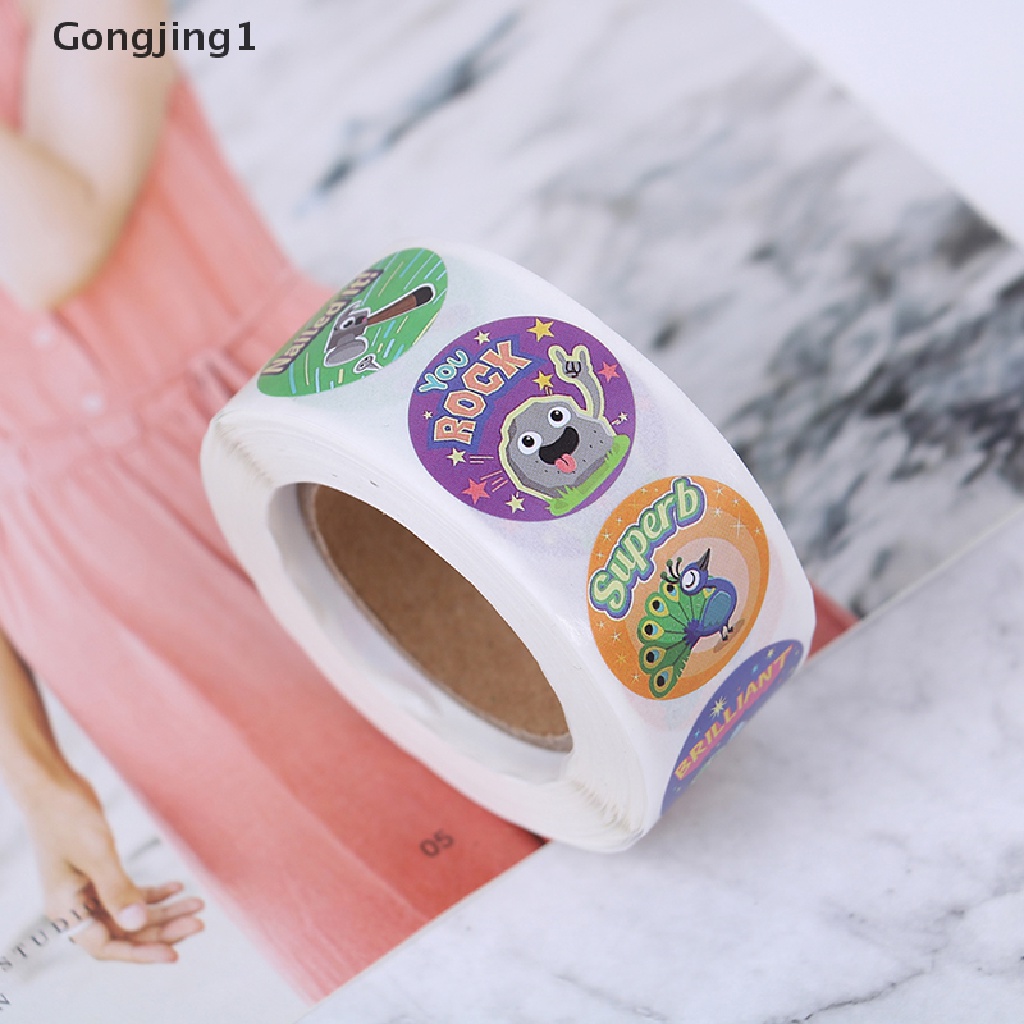 Gongjing1 500PCs / Roll Stiker Motivasi Untuk Guru / Murid