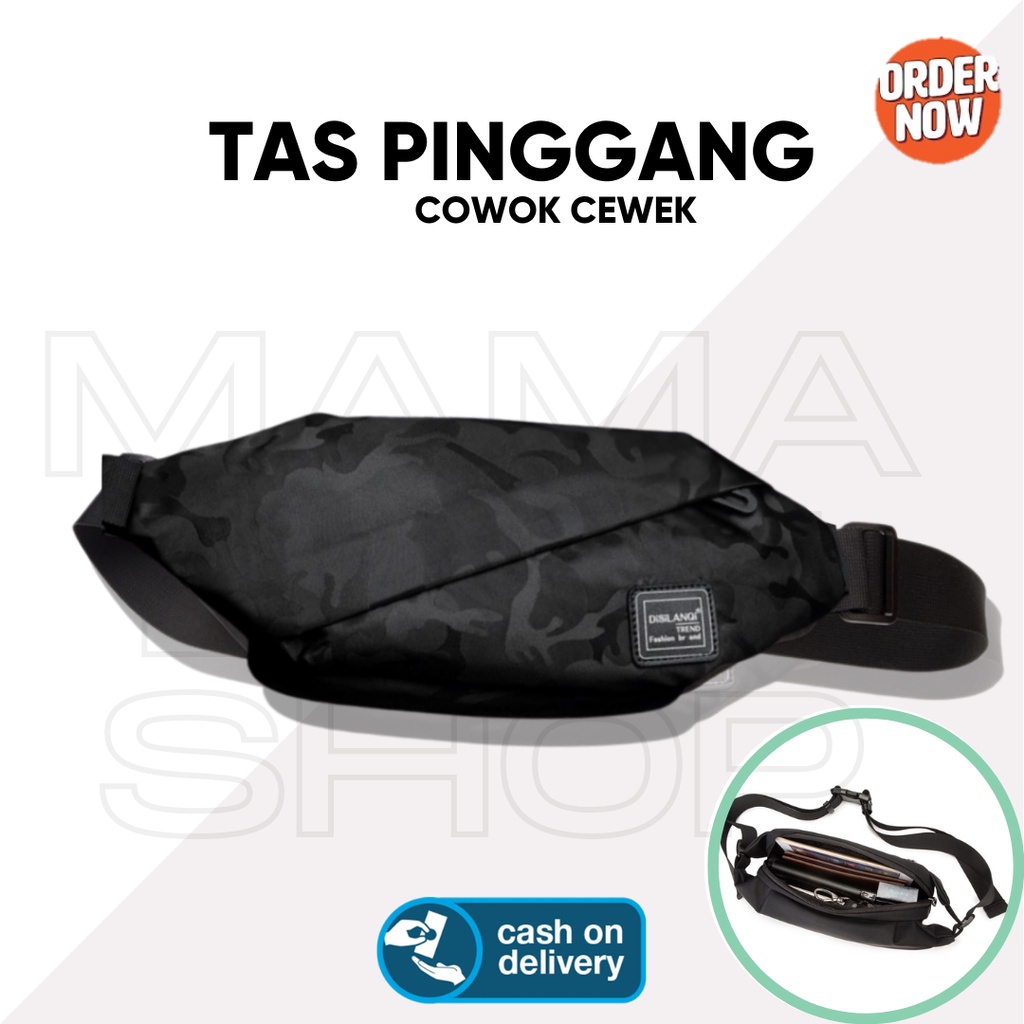 Tas Pinggang Selempang Dada Waistbag Bahu Sling Bag Chest Bag Tactical Army Nylon Pria Wanita Slempa