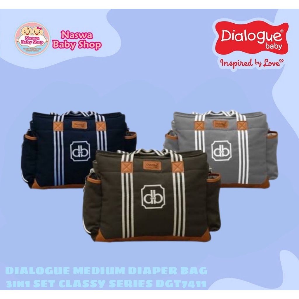 Dialogue Medium Diaper Bag 3in1 Set Classy Series DGT7411