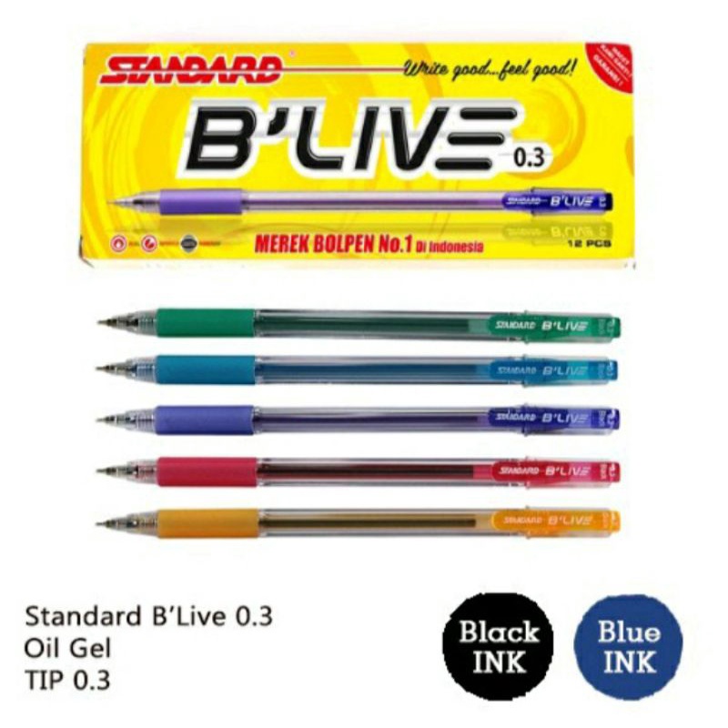 

Pulpen Standard B'live 0.3 (Pak)